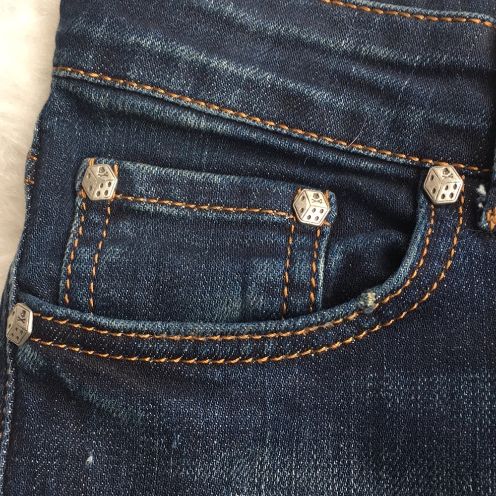 Philipp Plein slim skinny jeans dark wash distress - Picture 8 of 8